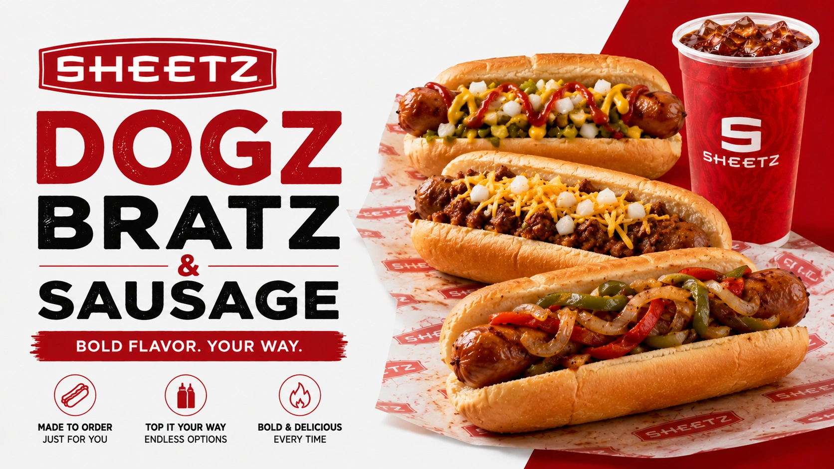 Sheetz Dogz, Bratz & Sausage Menu