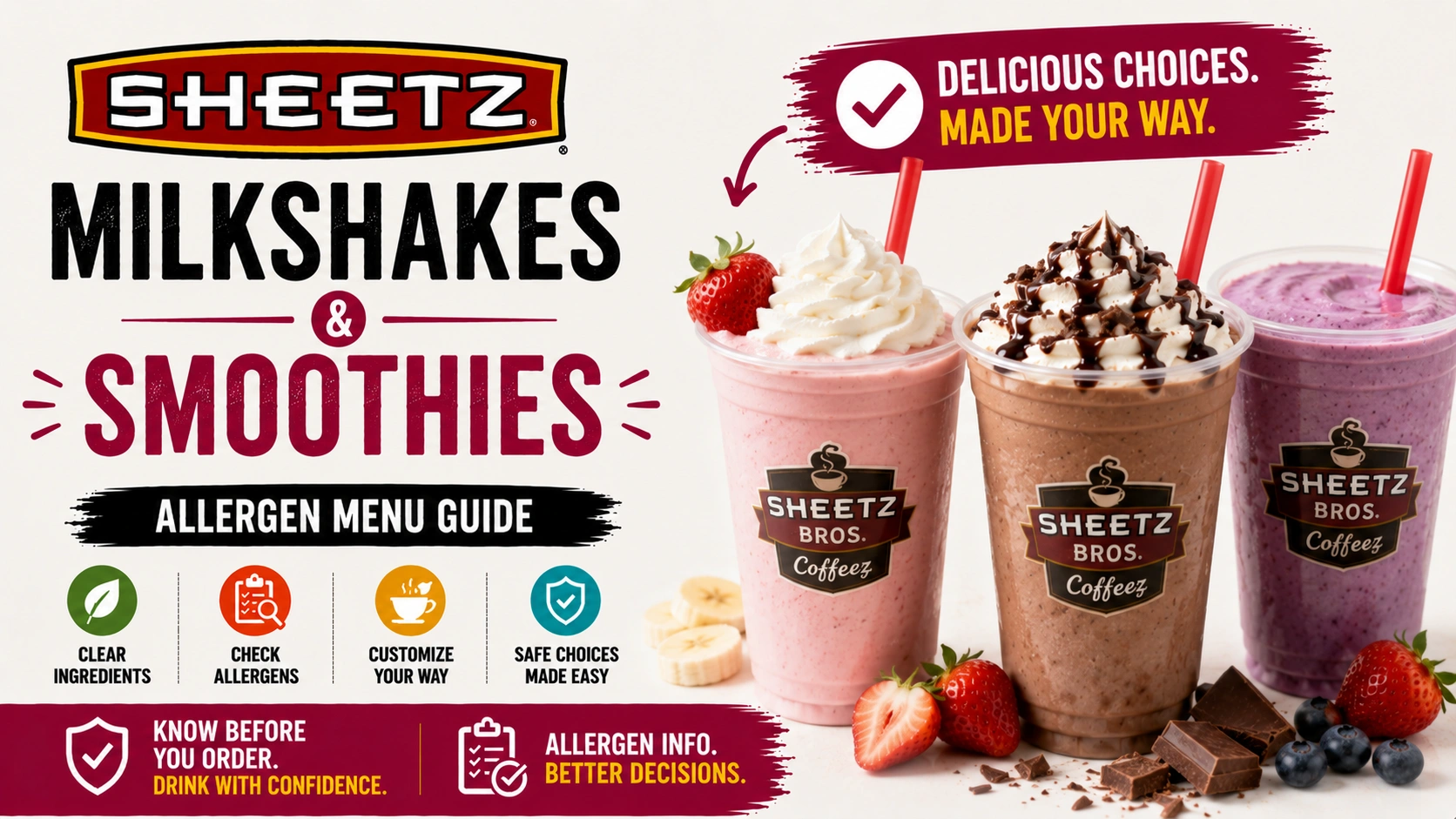 Sheetz Milkshakes & Smoothies Allergen Menu