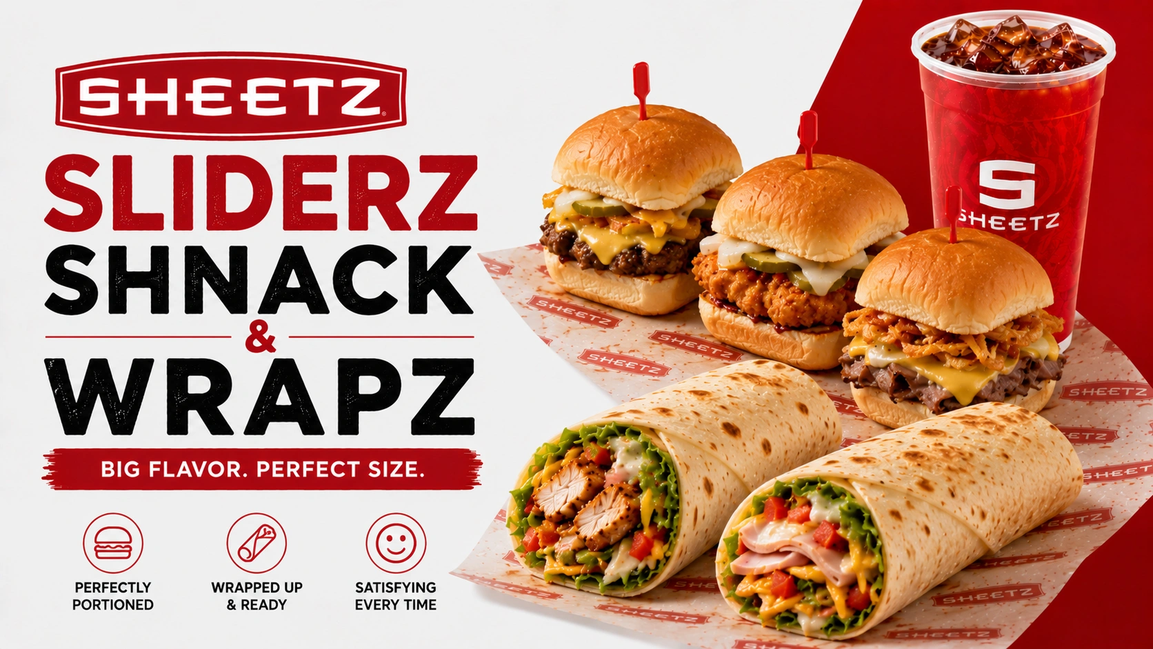 Sheetz Sliderz and Shnack Wrapz menu