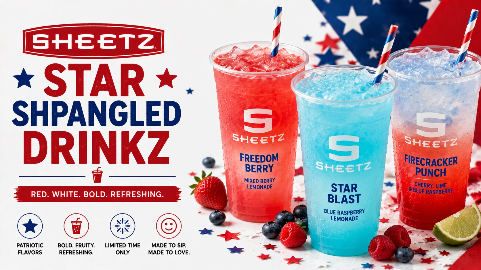 Sheetz Star Shpangled Drinkz Menu